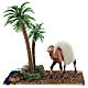 Oásis com palmeiras e camelo para presépio 10x10x7 cm s1