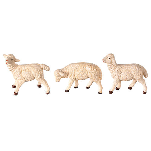 Drei Schafe aus Harz für Krippe von 8-10 cm 1