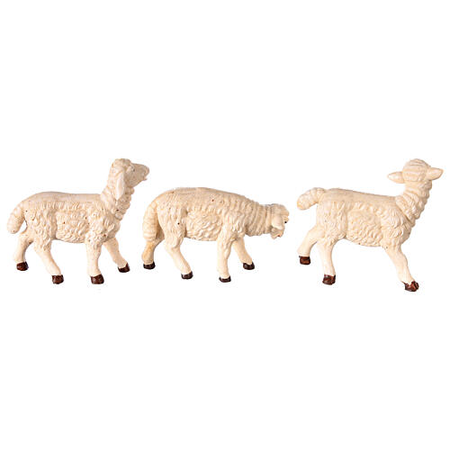 Drei Schafe aus Harz für Krippe von 8-10 cm 3