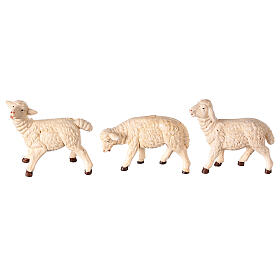 Pecore 3 pz resina per presepe 8-10 cm
