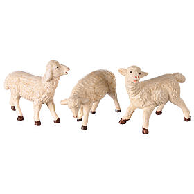 Pecore 3 pz resina per presepe 8-10 cm