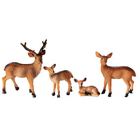 Hirschfamilie 4 Figuren für Krippe 10 - 12 - 14 cm