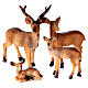 Famiglia di cervi 4 pz presepe 10-12-14 cm s3