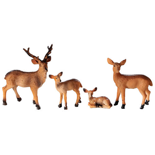 Rodzina jeleni 4 sztuki szopka 10-12-14 cm 1