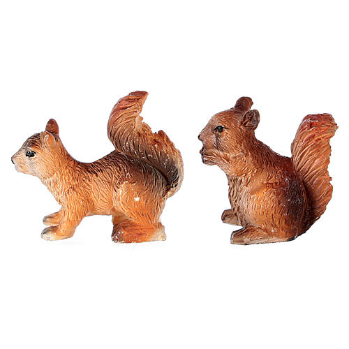 Eichhörnchen 2 Figuren für Krippe 8 - 10 - 12 cm 1