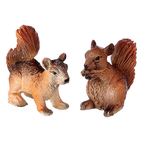 Eichhörnchen 2 Figuren für Krippe 8 - 10 - 12 cm 2