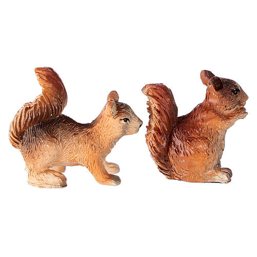 Eichhörnchen 2 Figuren für Krippe 8 - 10 - 12 cm 3