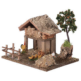 Miniature barn with farmyard for nativity 20x15x15 cm
