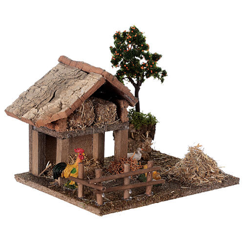 Miniature barn with farmyard for nativity 20x15x15 cm 3