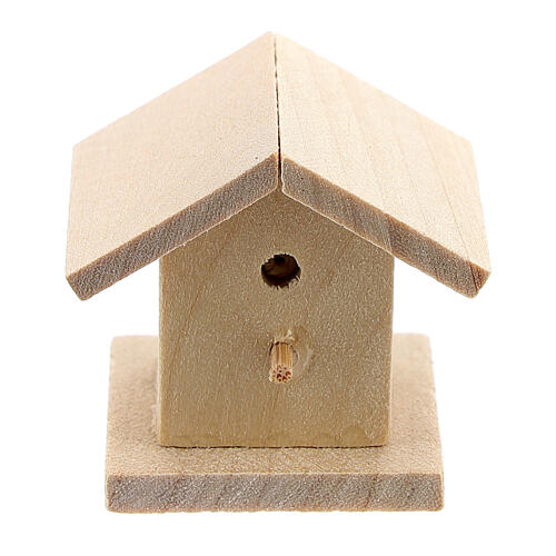 Domek drewniany dla ptaków, szopka 8-10 cm 1