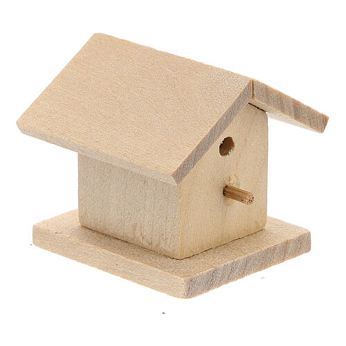 Casa para aves de madeira para presépio com figuras média de 8-10 cm de altura 3