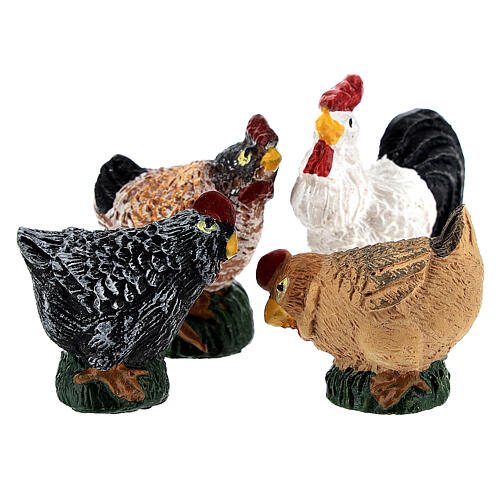 Galos e galinhas pacote 12 unidades 4 cm para presépio com figuras altura média 8-10 cm 5
