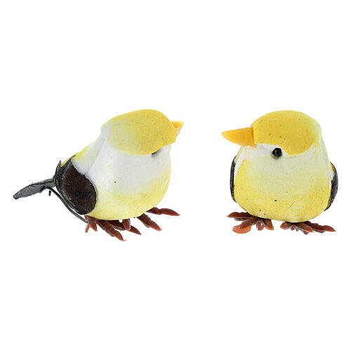 Pássaro colorido em miniatura 3 cm para presépio com figuras altura média 8 cm 2