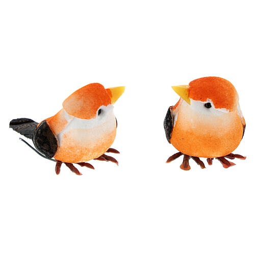 Pássaro colorido em miniatura 3 cm para presépio com figuras altura média 8 cm 3