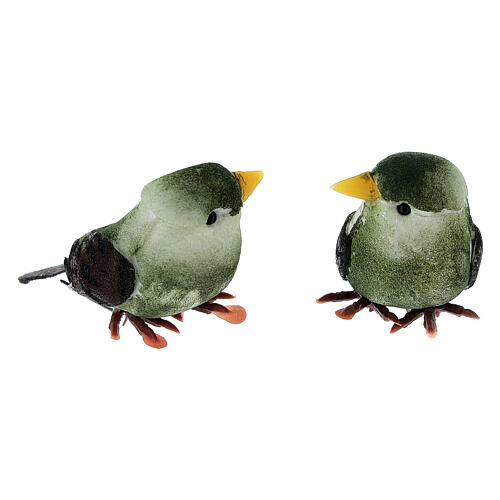 Pássaro colorido em miniatura 3 cm para presépio com figuras altura média 8 cm 7