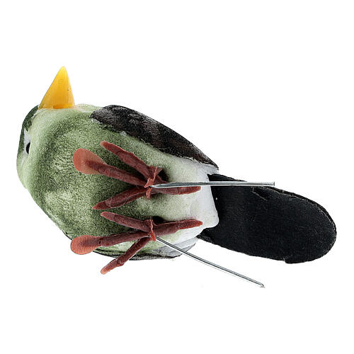 Pássaro colorido em miniatura 3 cm para presépio com figuras altura média 8 cm 8