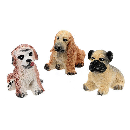 Hunde aus Harz 10 Stück für Krippen von 8-10 cm 2
