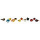 Colorful birds (pack 12 pcs) real h 2 cm Nativity scenes 4-8 cm s1