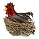 Chicken with nest and eggs Nativity scene 10-12 cm s1