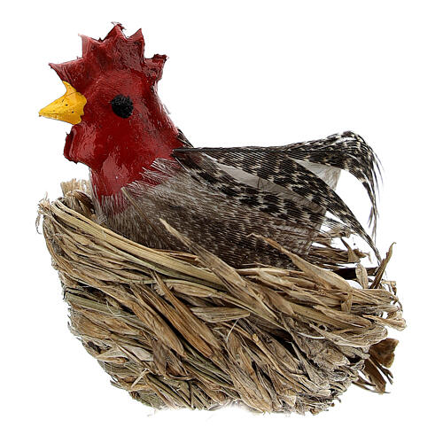 Hen in nest with eggs figurine, nativity 10-12 cm 1