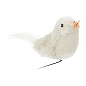 Weiße Vögel mit Nest und Eiern für Krippen von 10 cm