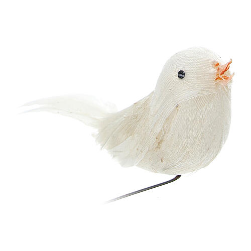 Weiße Vögel mit Nest und Eiern für Krippen von 10 cm 2