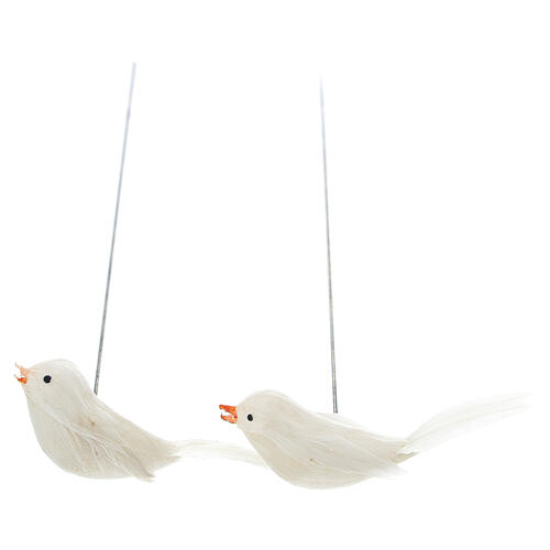 Weiße Vögel mit Nest und Eiern für Krippen von 10 cm 4