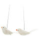 Couple oiseaux colorés avec nid et oeufs crèche 10 cm s4