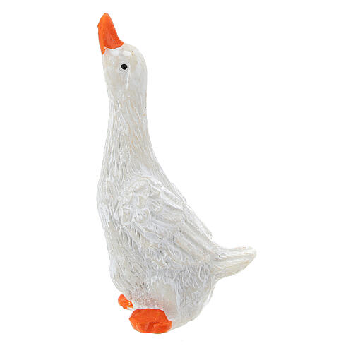 Miniature goose h real 3 cm DIY nativity 10-12 cm 2