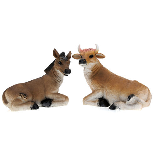 STOCK Bue e asino resina per presepe 85 cm 1