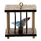 Square cage with bird figurine nativity 10-12 cm s1