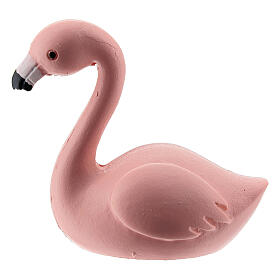 Flamingo cor-de-rosa em miniatura resina 4 cm para presépio com figuras altura média 10-12 cm
