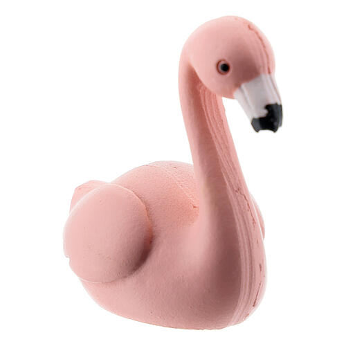 Flamingo cor-de-rosa em miniatura resina 4 cm para presépio com figuras altura média 10-12 cm 3
