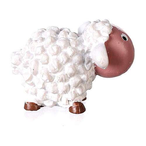 4 cm hohes weißes Schaf fűr Weihnachtskrippe, Kinderlinie, 8 cm 3