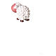 White sheep 4 cm resin for Nativity scene 8 cm children's line s4