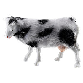 Vaca em miniatura com pelagem macia 4 cm para presépio com figuras altura média 6-8 cm
