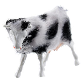 Vaca em miniatura com pelagem macia 4 cm para presépio com figuras altura média 6-8 cm