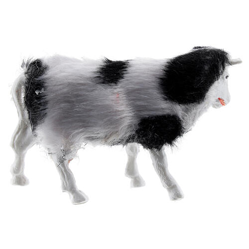 Vaca em miniatura com pelagem macia 4 cm para presépio com figuras altura média 6-8 cm 3