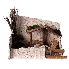 Pen with sheeps 15x20x15 cm for Nativity Scene with standing figurines of 6 cm