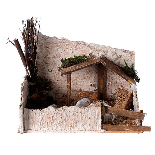 Pen with sheeps 15x20x15 cm for Nativity Scene with standing figurines of 6 cm 1