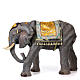 Elephant statue with rug saddle in resin 100 cm nativity s1