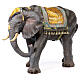 Elephant statue with rug saddle in resin 100 cm nativity s3