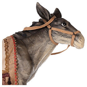 Donkey with saddle in resin for Nativity scene 100 cm