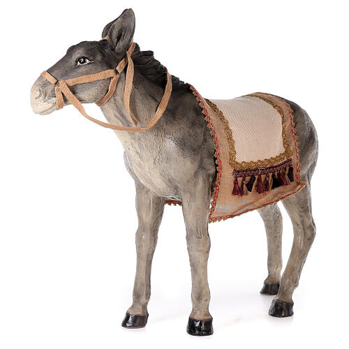 Donkey with saddle in resin for Nativity scene 100 cm 4