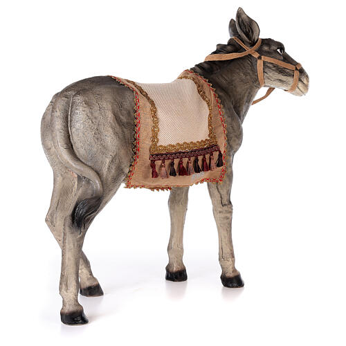 Donkey with saddle in resin for Nativity scene 100 cm 7