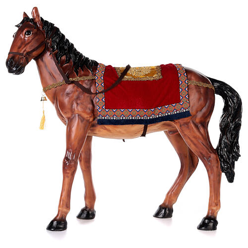 Pferd mit Sattel aus Harz für Krippe, 100 cm 1