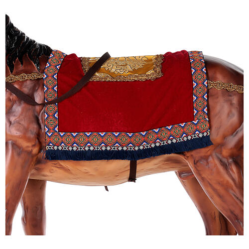 Pferd mit Sattel aus Harz für Krippe, 100 cm 5