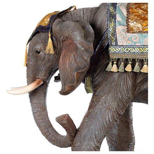 Elefante com sela resina para presépio com figuras de altura média 80 cm 2