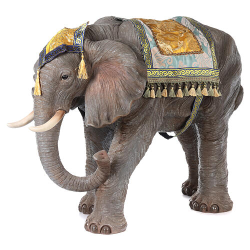 Elefante com sela resina para presépio com figuras de altura média 80 cm 5