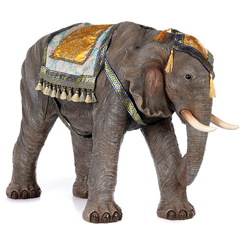 Elefante com sela resina para presépio com figuras de altura média 80 cm 6
